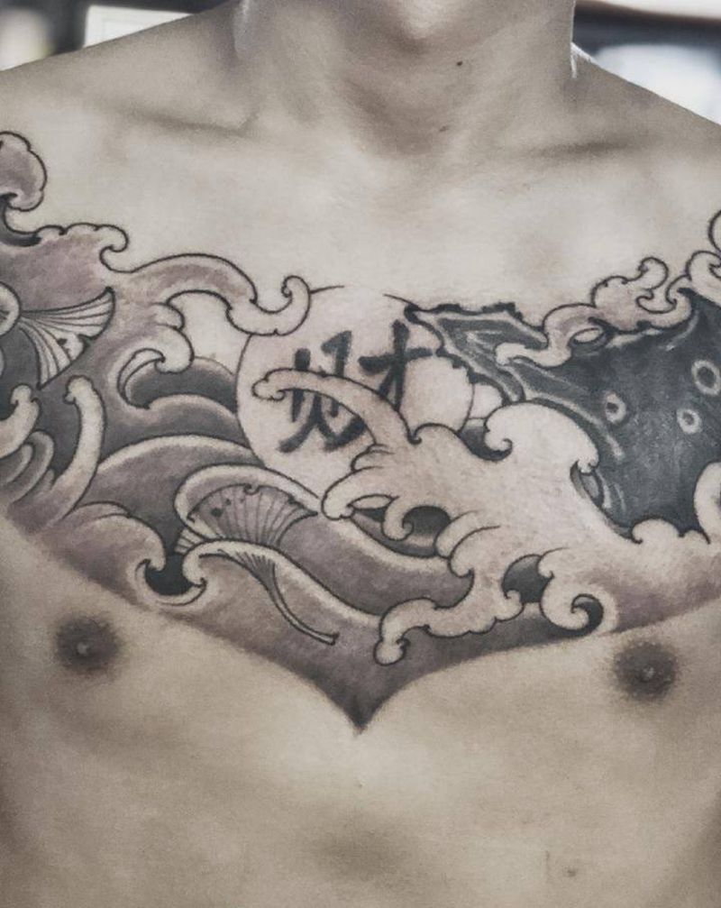 湘西瞳画刺青纹身图片_胸部纹身图案