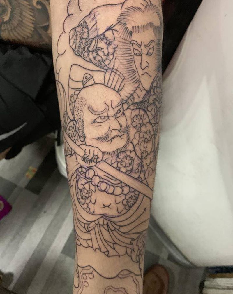 手臂线纹身图片_手臂欧美写实新传统纹身图案