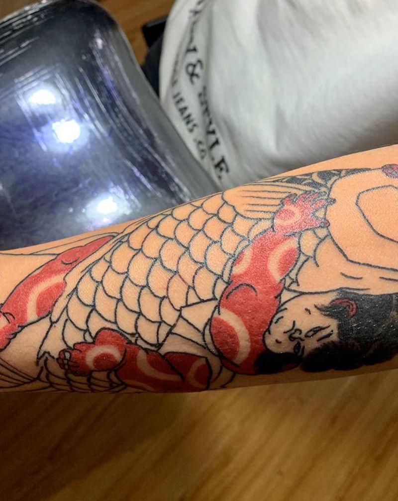 日式花臂，未完待续纹身图片_手臂手部老传统纹身图案