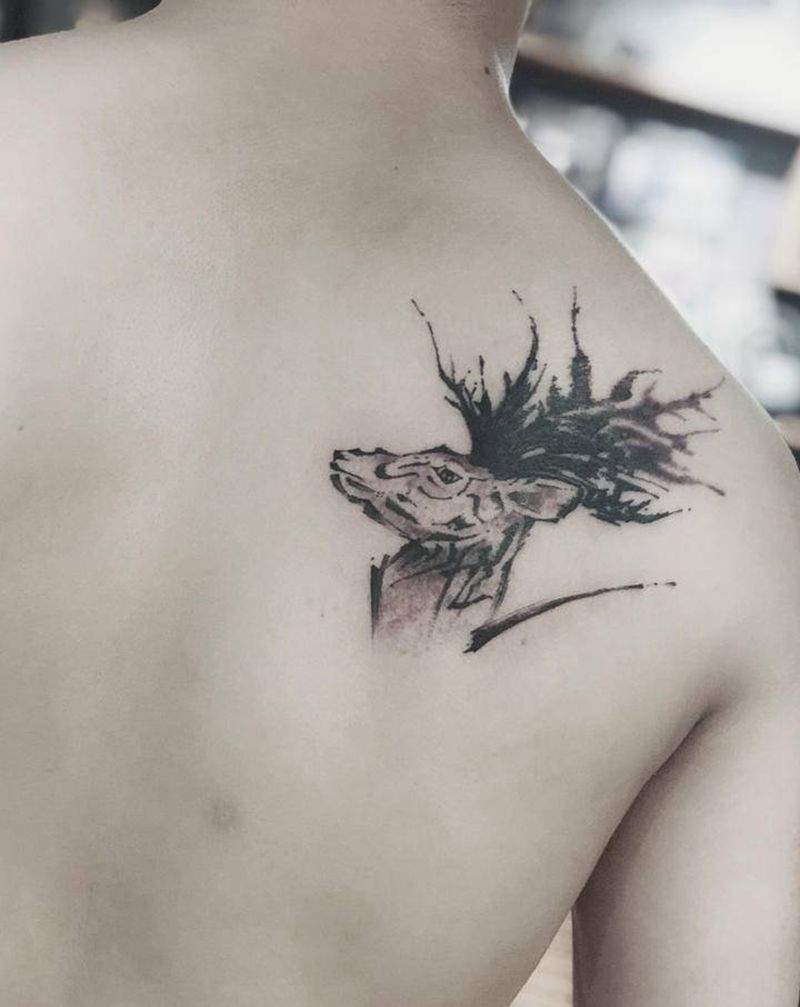 吉首纹身湘西纹身纹身图片_肩部纹身图案