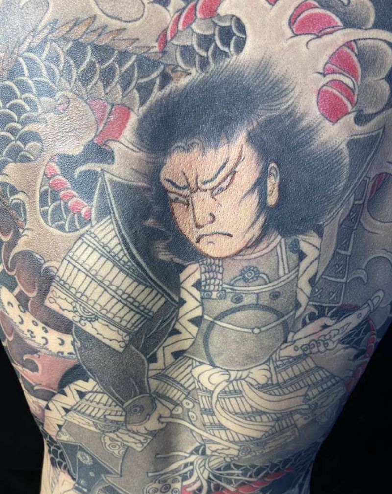日式传统纹身图片_背部老传统纹身图案
