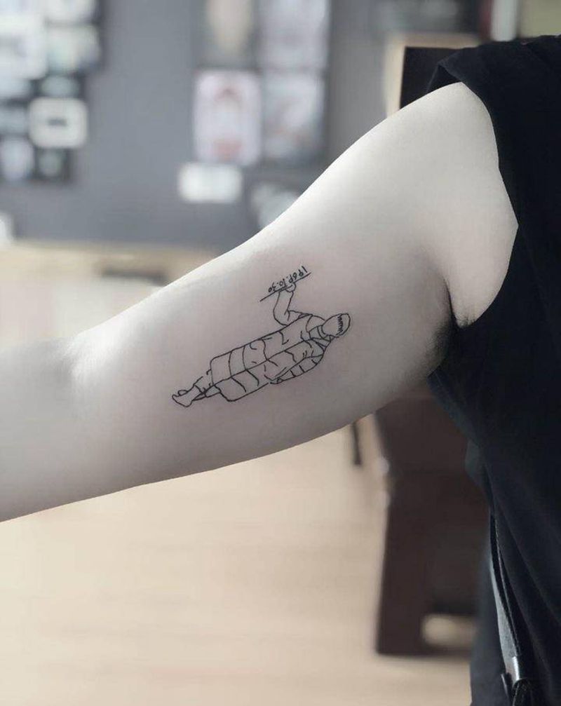 简笔画纹身图片_手臂纹身图案