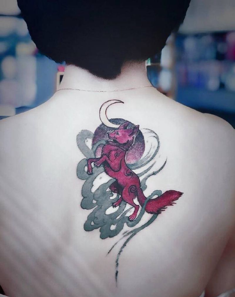 狐狸纹身图案纹身图片_背部纹身图案