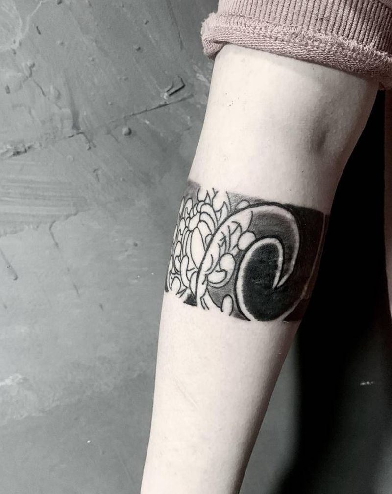 臂环纹身图片_手臂老传统纹身图案