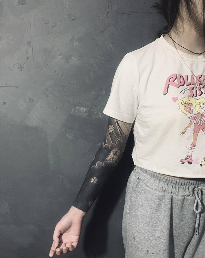 何以解忧  唯有刺青纹身图片_手臂老传统纹身图案