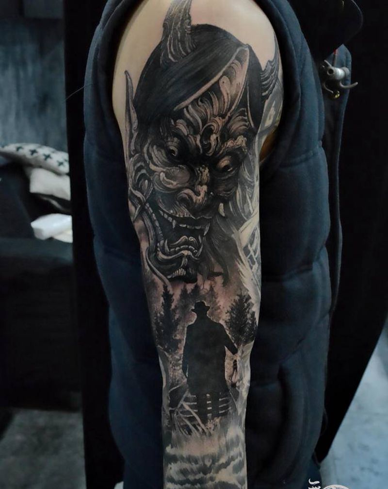 遮盖修改包臂纹身图片_手臂欧美写实纹身图案