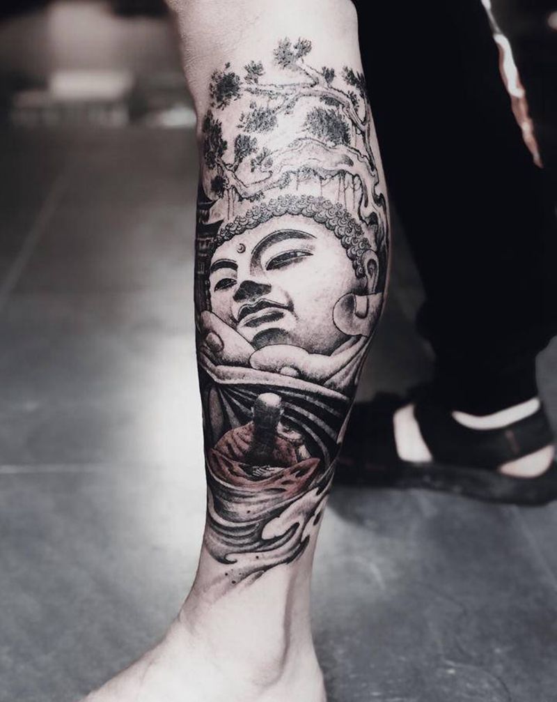 吉首瞳画刺青纹身图片_腿部纹身图案