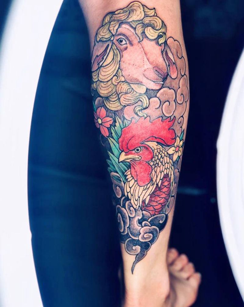 吉首纹身瞳画刺青纹身图片_腿部纹身图案