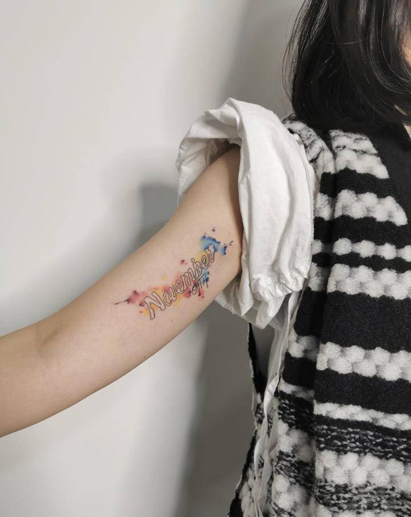 两个水彩小图纹身图片_手臂水彩纹身图案