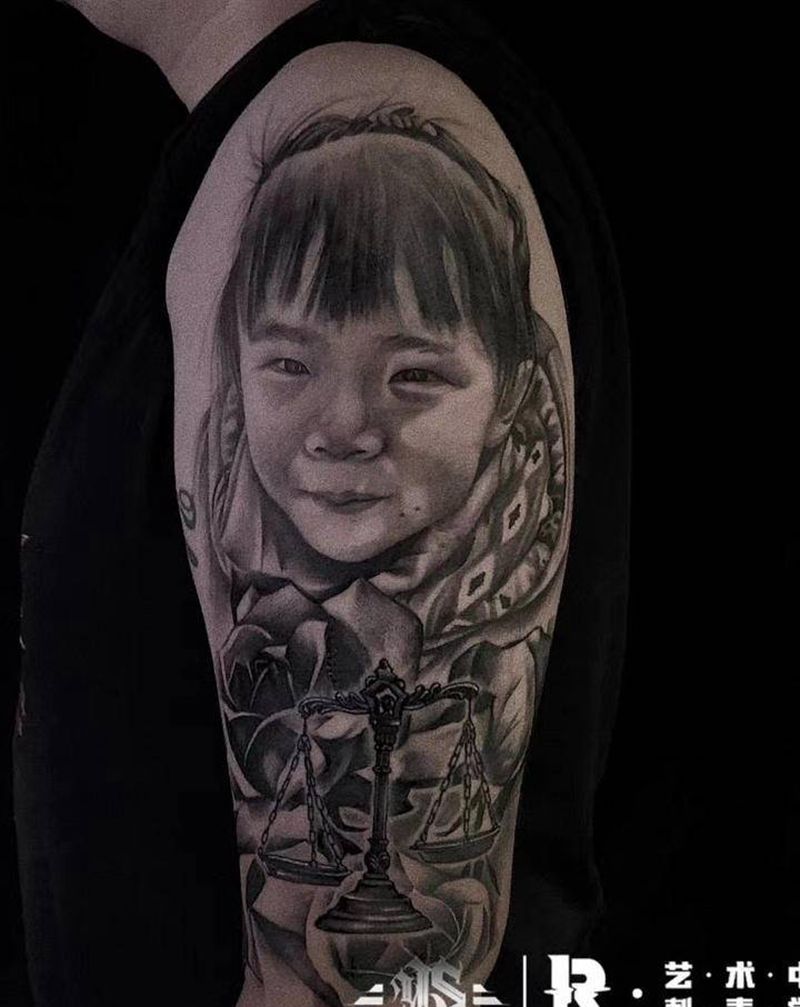 肖像纹身图片_手臂欧美写实纹身图案