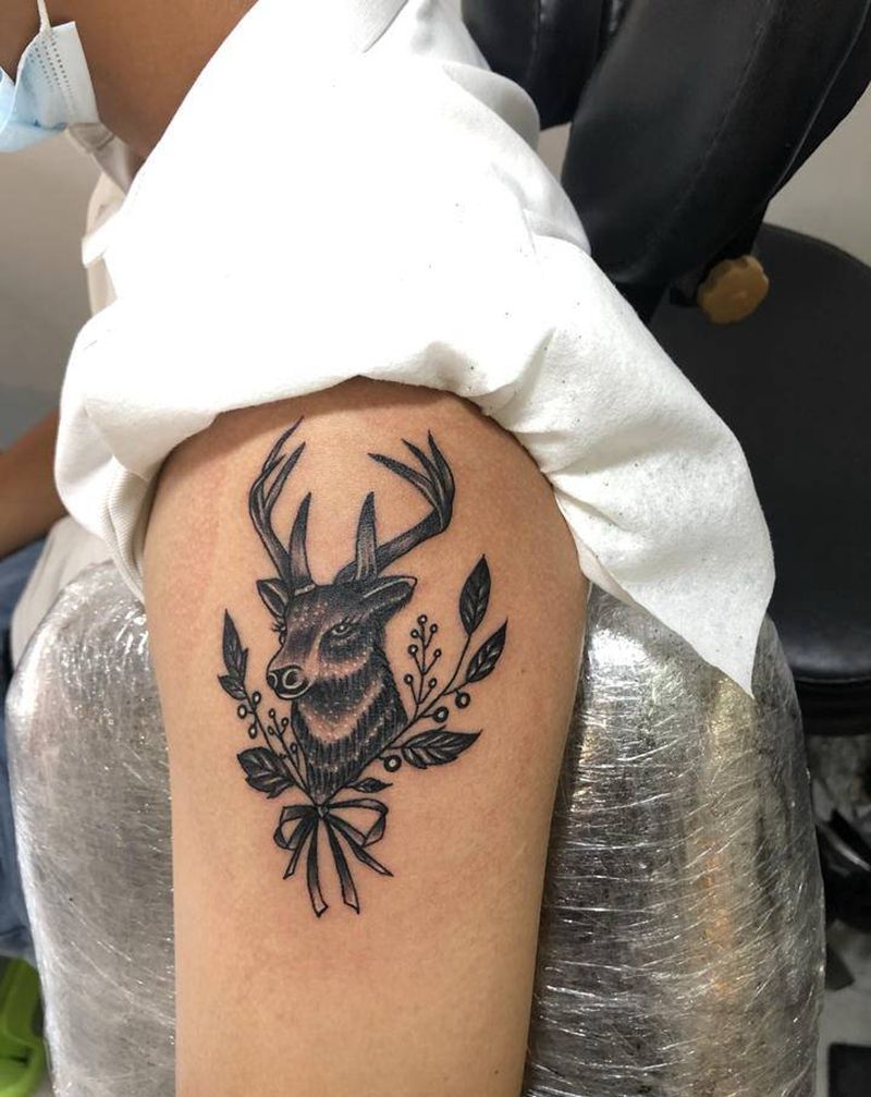 2020近期作品 更多可关注Ｖ纹身图片_胸部脚部新传统Old School纹身图案