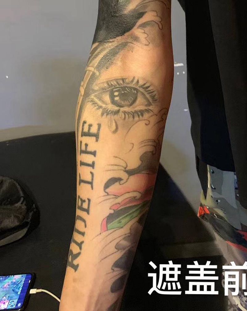 遮盖纹身图片_手臂欧美写实纹身图案