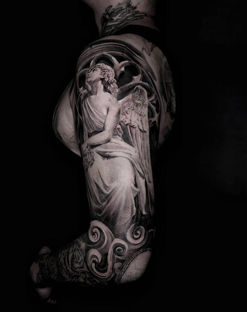 你就是我的天使纹身图片_手部手臂欧美写实纹身图案