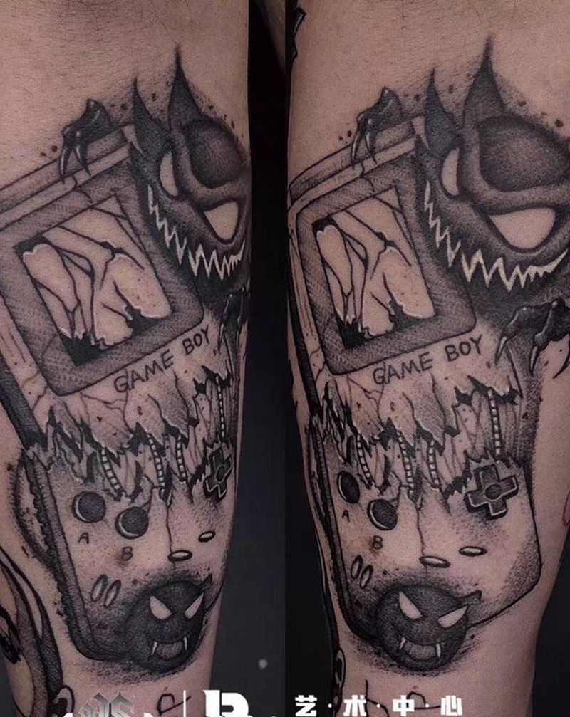 嘿嘿 我来了纹身图片_手臂New School纹身图案