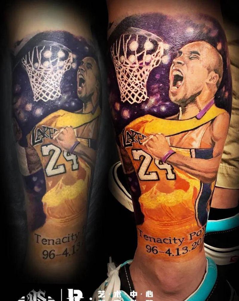 湖人总冠军万岁纹身图片_欧美写实纹身图案