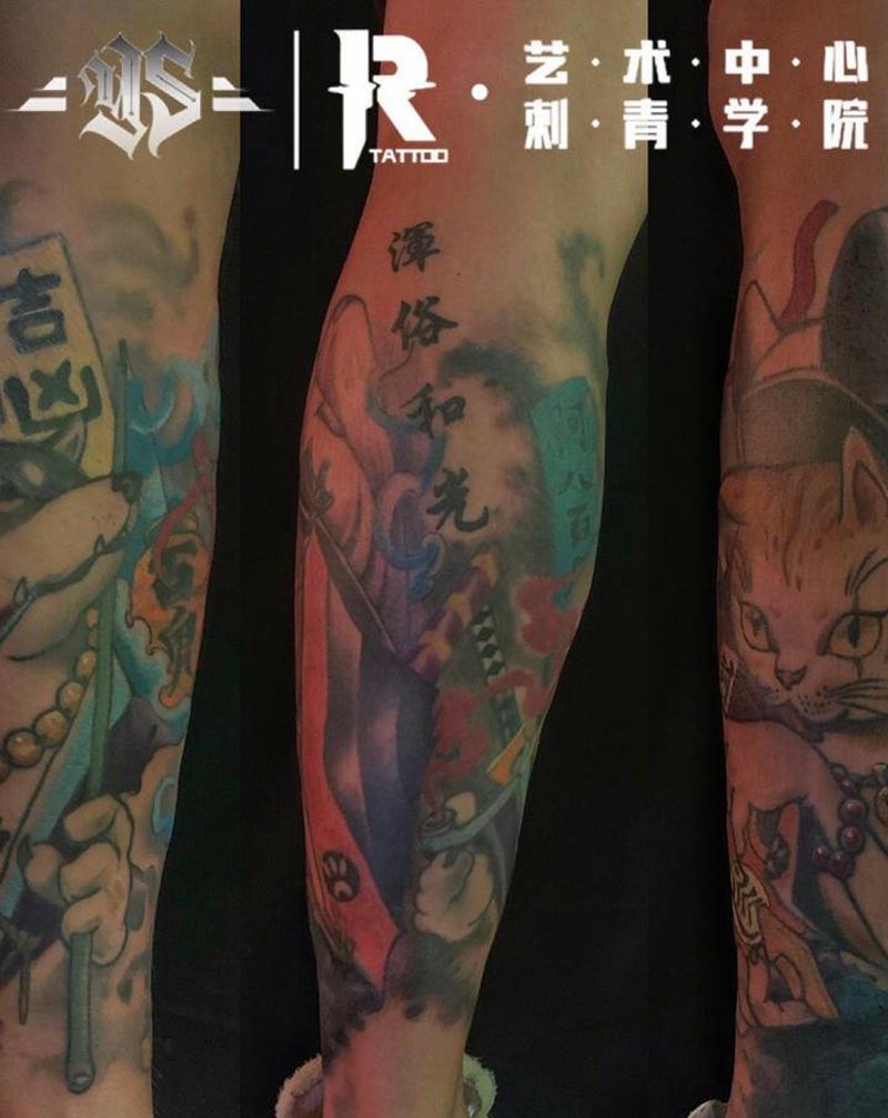 猫爱纹身纹身图片_新传统纹身图案