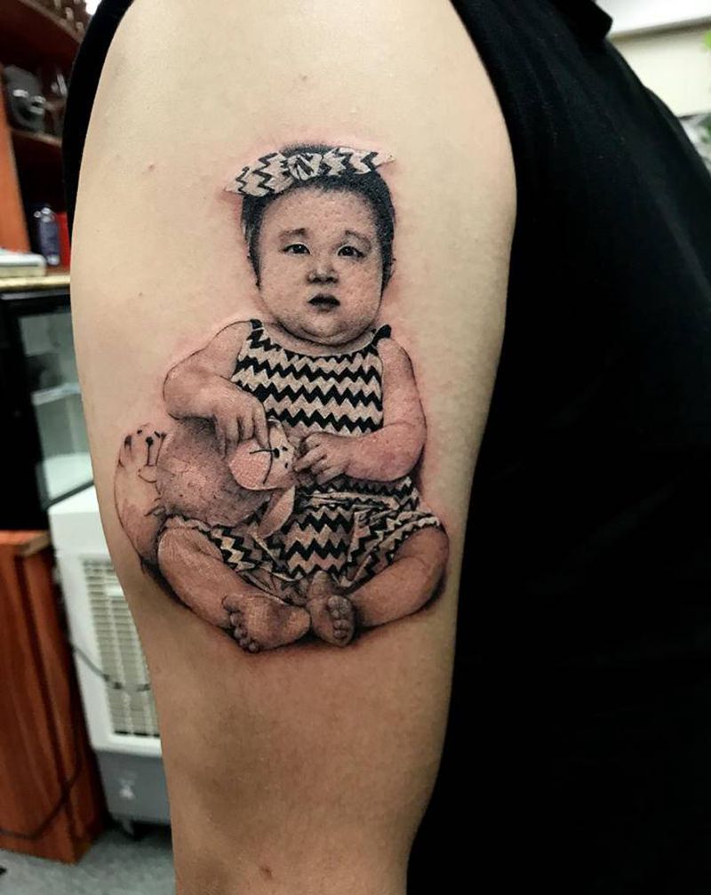 肖像2纹身图片_手臂欧美写实肖像纹身图案