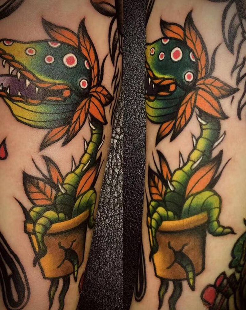 old school 食人花纹身图片_手臂Old School纹身图案