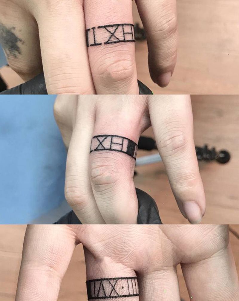 指环纹身图片_手部图腾纹身图案