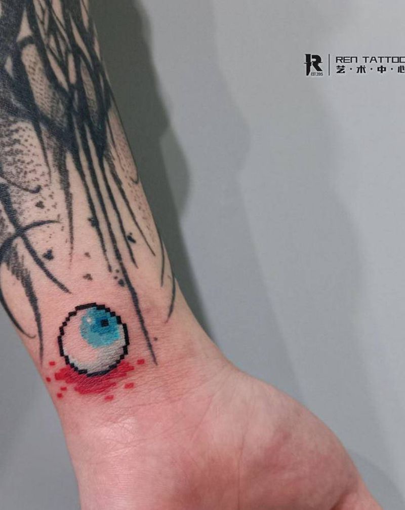 马赛克纹身图片_手臂New School纹身图案