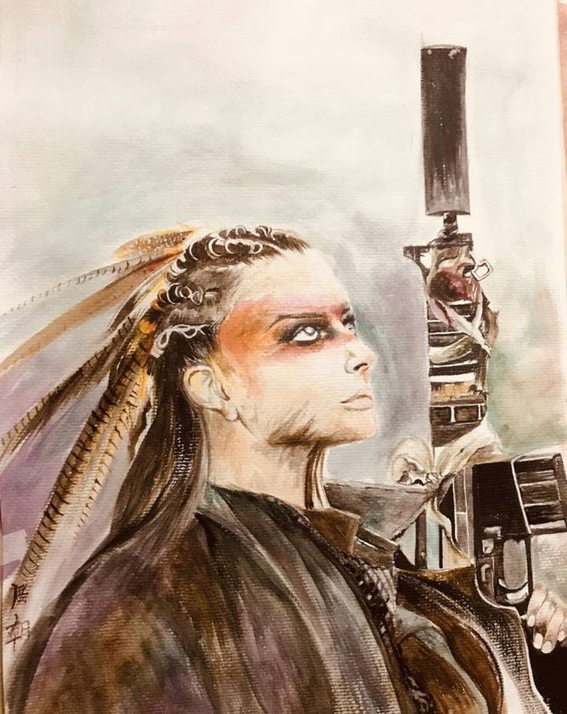 写实人物纹身图片_手臂手部欧美写实歐美写实人物肖像美女战士纹身图案