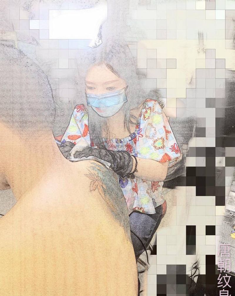 人物肖像纹身图片_手臂手部欧美写实水墨人物肖像写实纹身图案