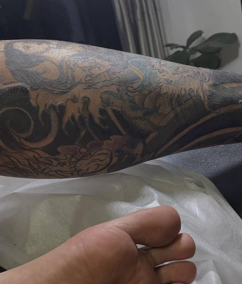 老传统 部分遮盖纹身图片_腿部老传统纹身图案