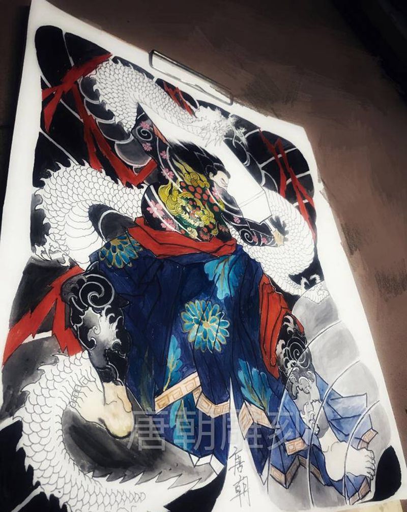 日式满背纹身图片_背部腰部老传统新传统老传统日弍满背纹身图案