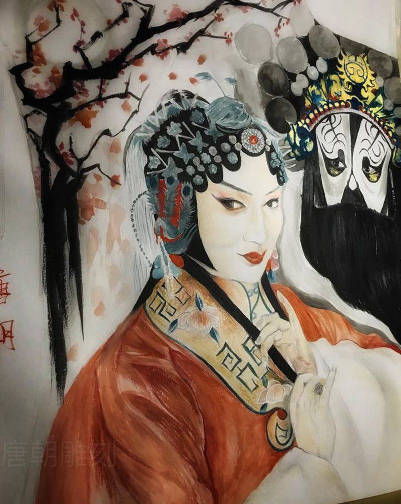 满背艺妓纹身图片_背部手部老传统欧美写实艺妓满背霸王纹身图案