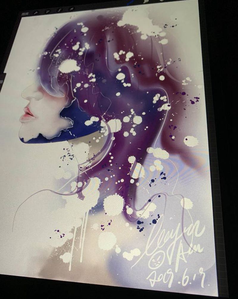 手稿纹身图片_背部水墨水彩纹身图案