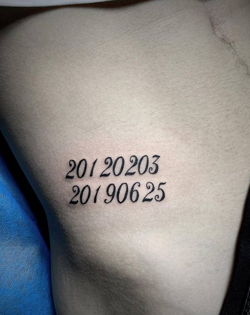 数字纹身图片_腹部纹身图案