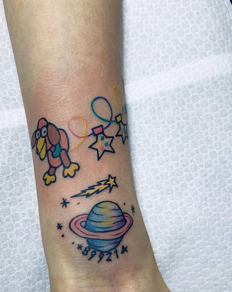 卡通彩图纹身图片_手部纹身图案