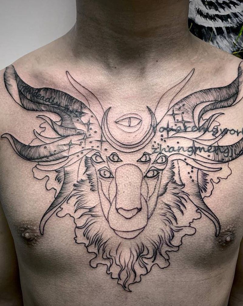 花胸遮盖未完成。纹身图片_胸部纹身图案