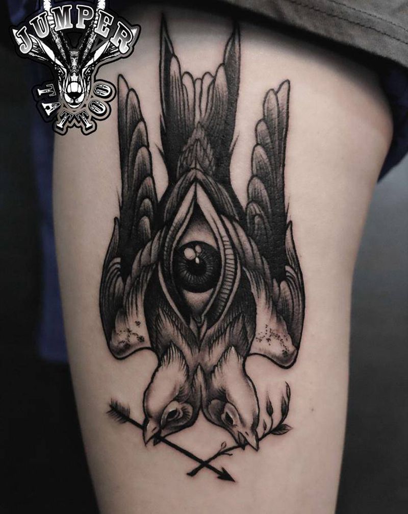 鸟纹身图片_School纹身图案