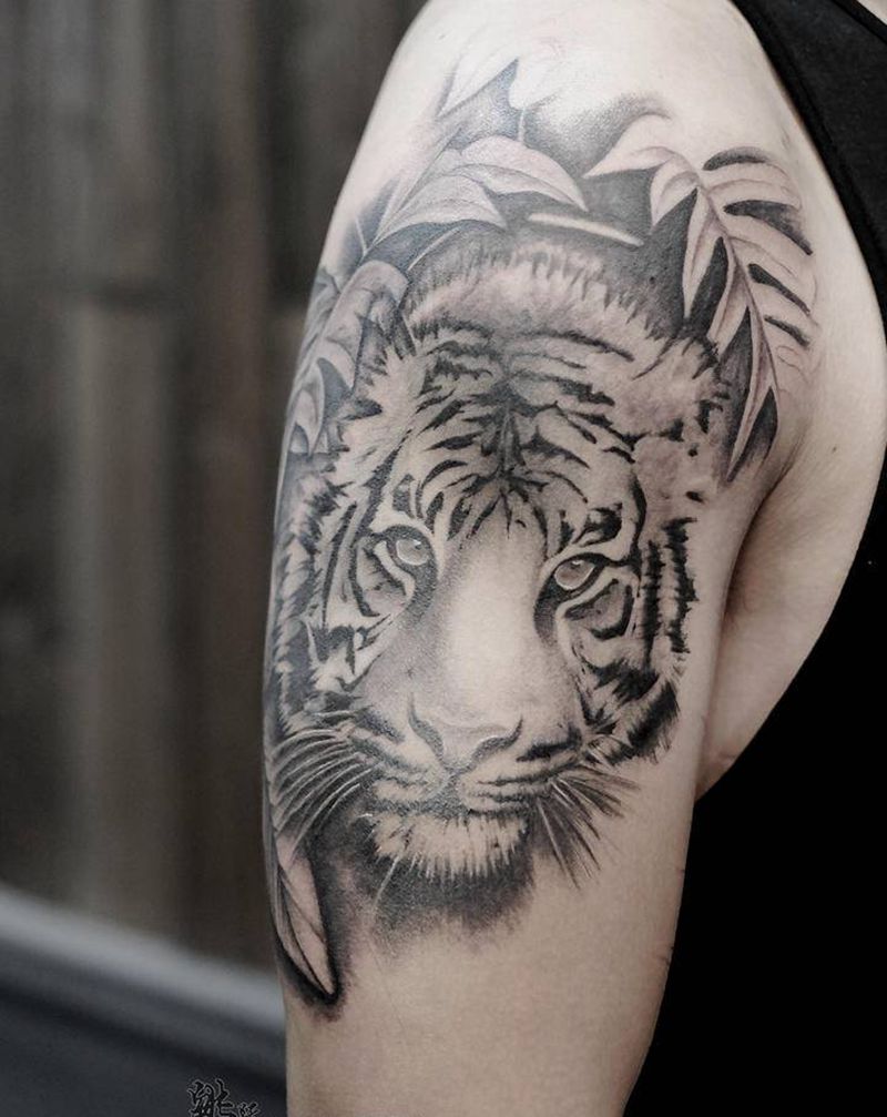 大脑福纹身图片_手臂纹身图案