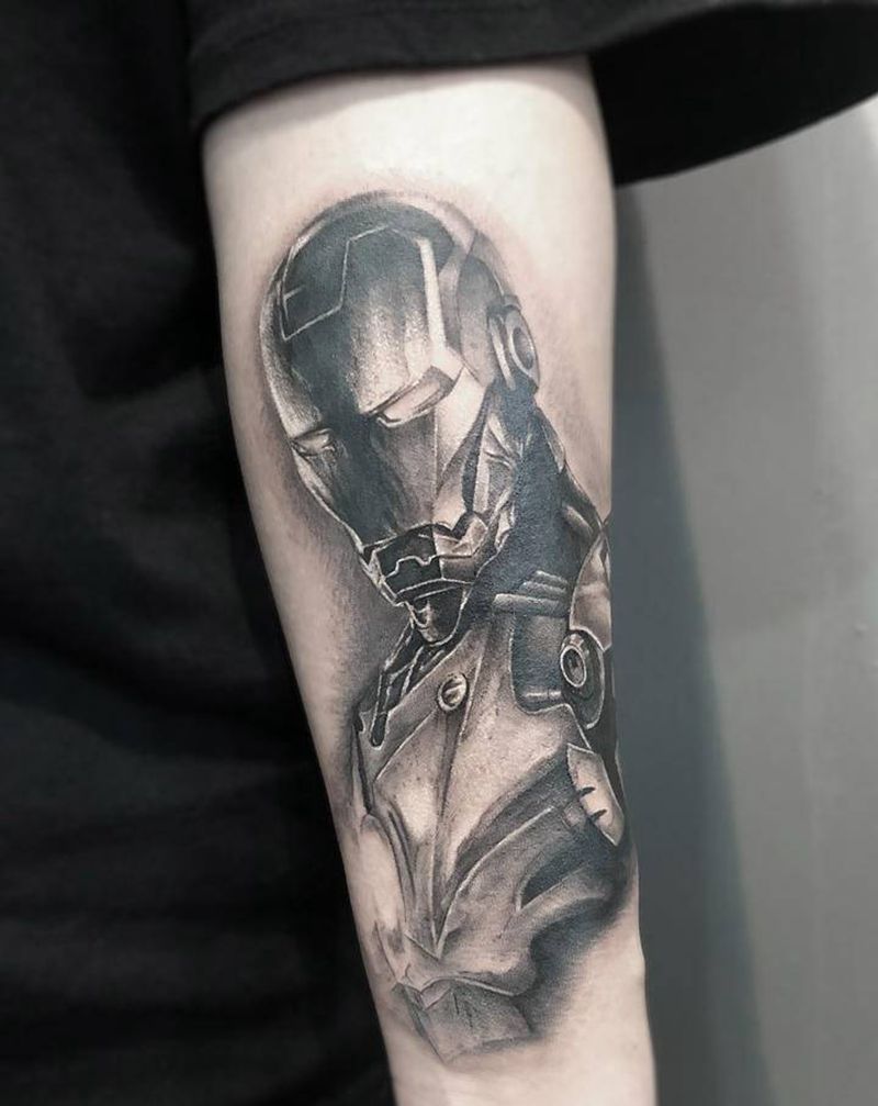 钢铁侠纹身图片_手臂纹身图案