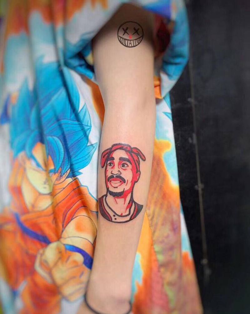 2pac纹身图片_Old School纹身图案