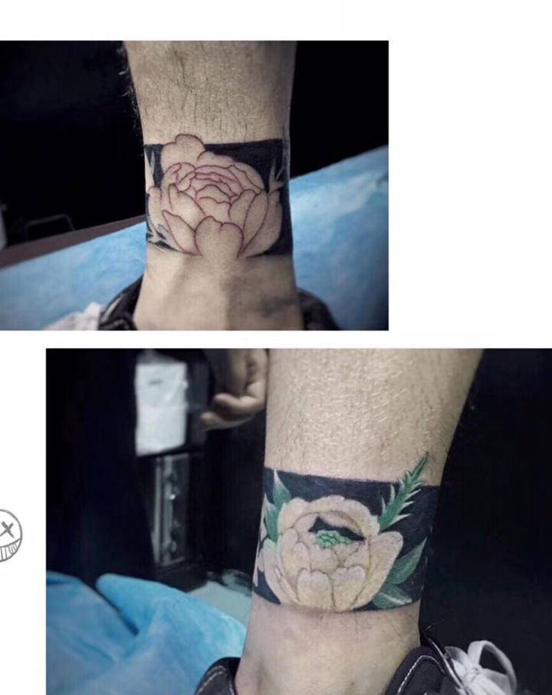 脚环纹身图片_新传统纹身图案