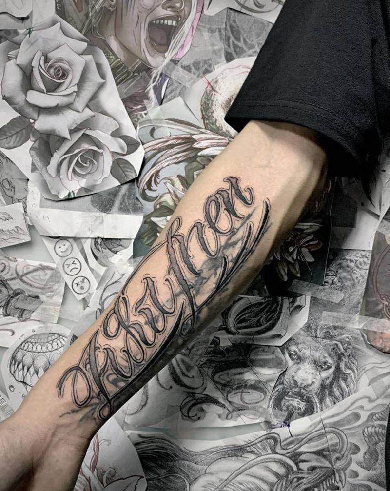 花体字纹身图片_花体字纹身图案