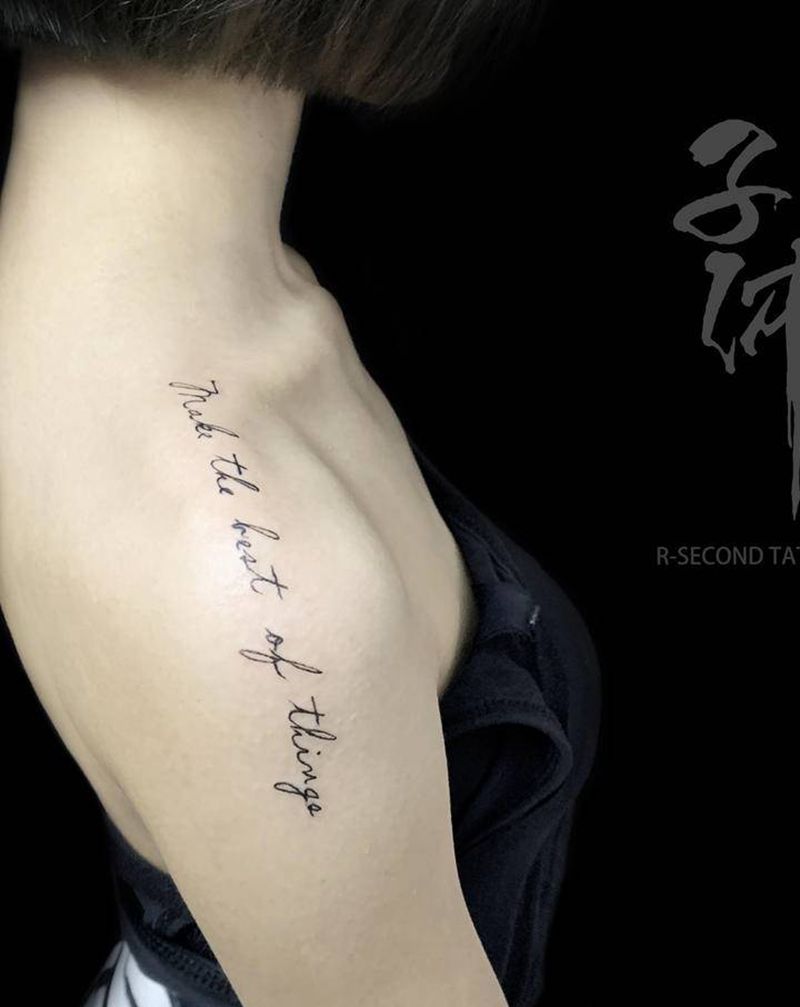 小清新字体纹身图片_手部肩部花体字纹身图案