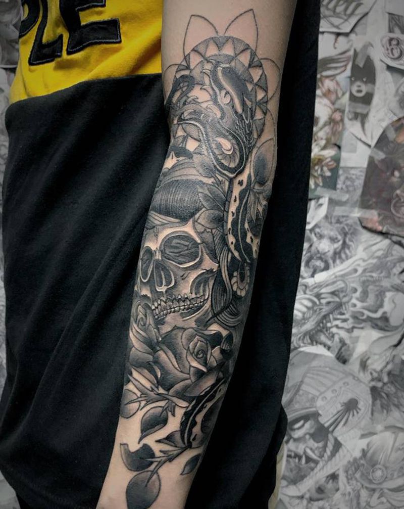 school tattoo纹身图片_手臂Old School纹身图案