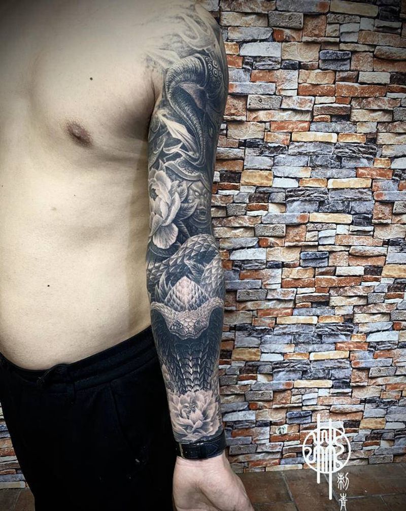 羊将军纹身图片_手部手臂欧美写实新传统纹身图案