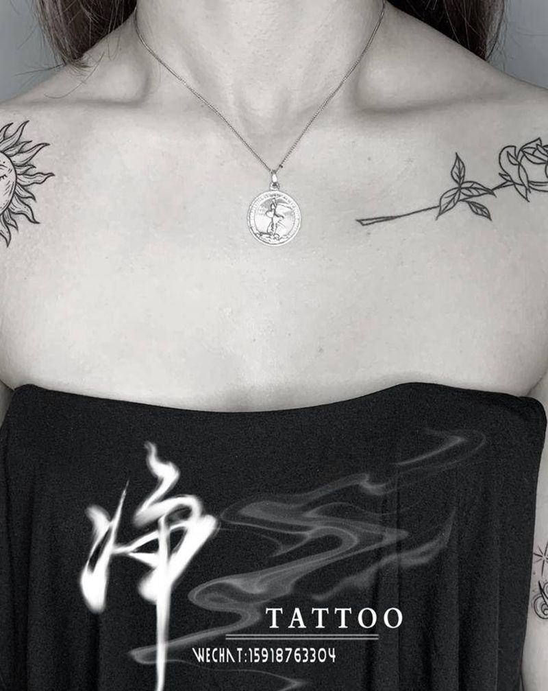 小图纹身纹身图片_手臂胸部几何点刺小清新太阳月亮纹身图案