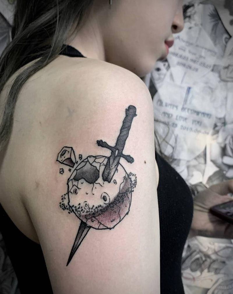 星球纹身图片_手部手臂点刺几何纹身图案