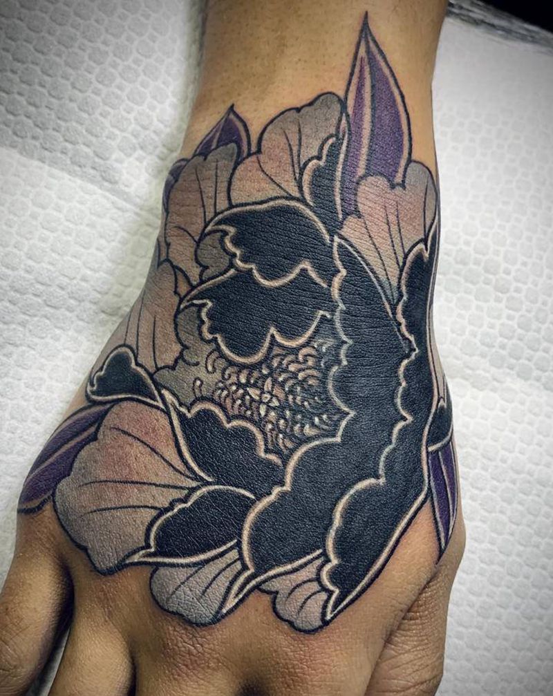 遮盖纹身图片_手部老传统纹身图案
