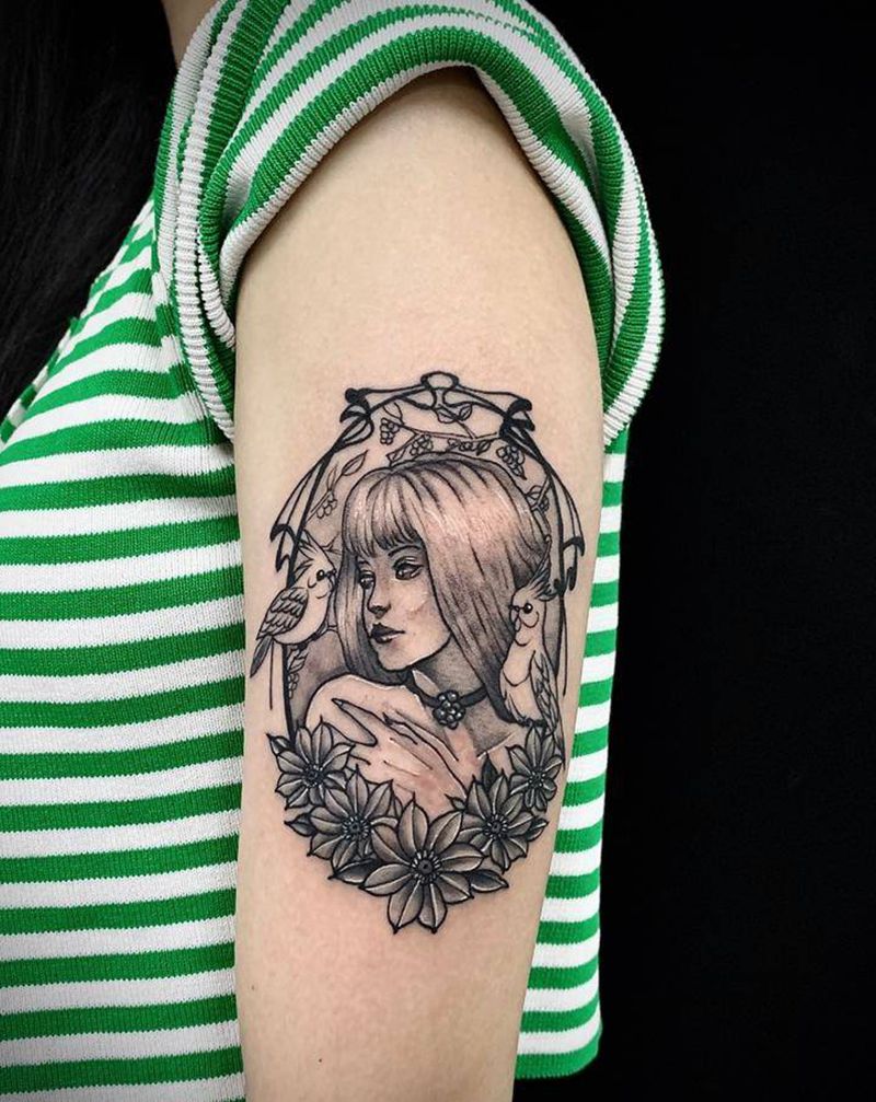 头像纹身图片_手臂点刺几何纹身图案