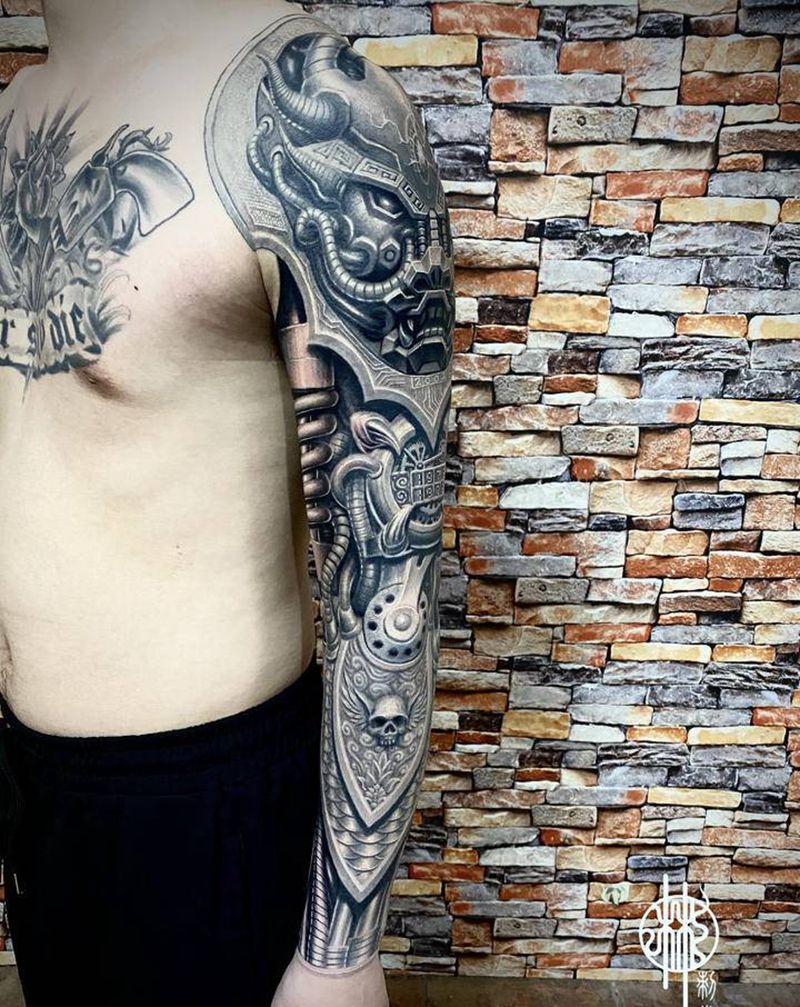 【机械臂-龙魂】完成版纹身图片_手臂手部欧美写实机械纹身图案