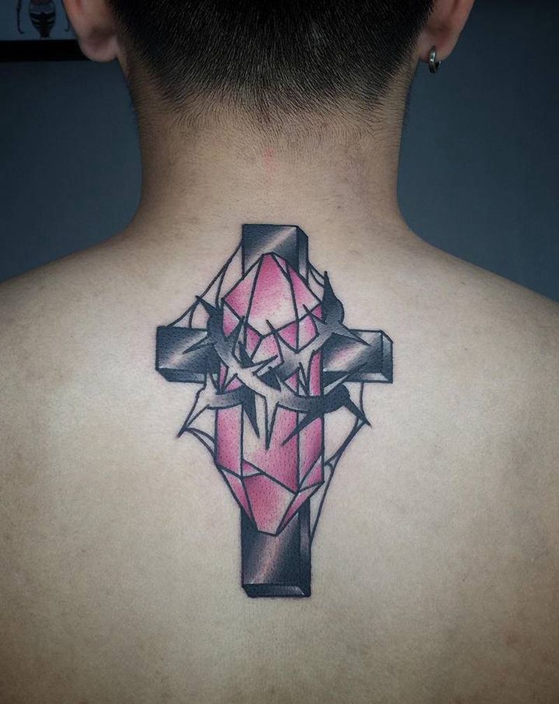 十字架纹身图片_Old School纹身图案