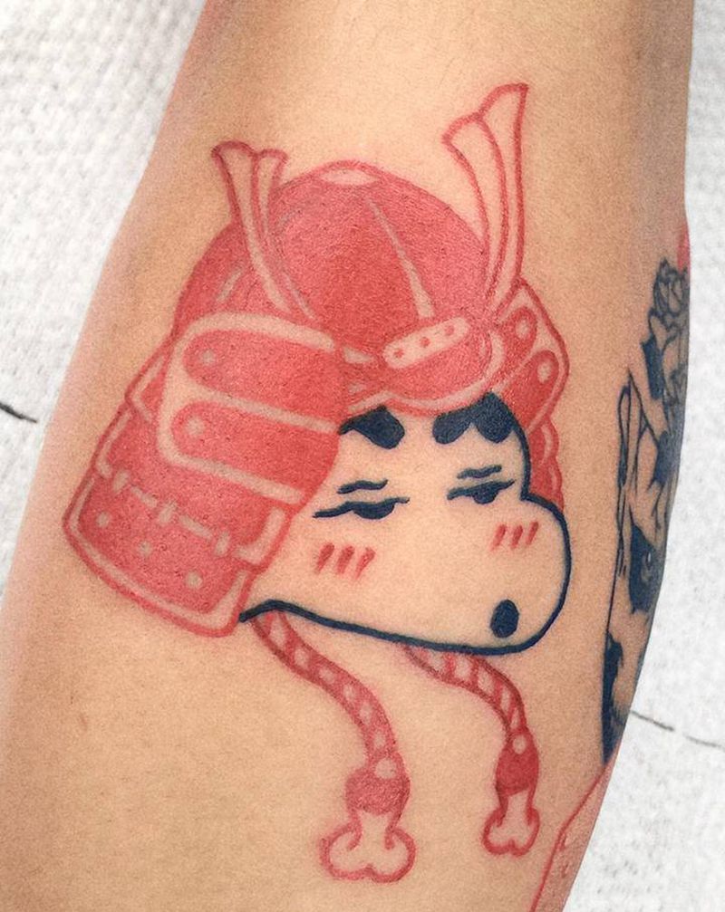 武士蜡笔小新纹身图片_手臂Old SchoolNew School纹身图案