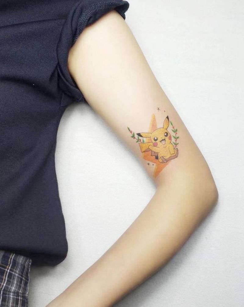 小清新纹身图片_手部手臂Old School卡通纹身图案